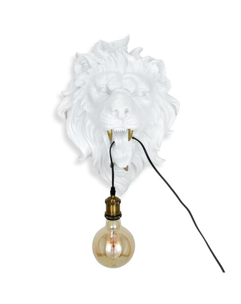 Lampe Tête de lion blanche - 56x39x37 cm