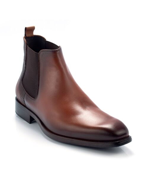 Chelsea Boots en Cuir Casina marron