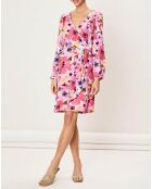 Robe Leopoldine imprimée floral rose