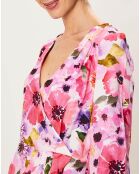 Robe Leopoldine imprimée floral rose