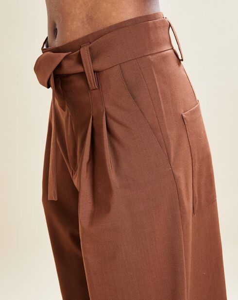 Pantalon en Laine mélangée Ouzo café