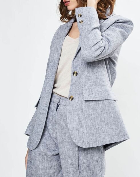 Blazer en Lin mélangé Marianne bleu marine