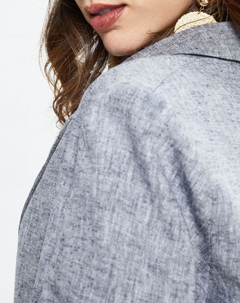 Blazer en Lin mélangé Marianne bleu marine