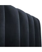 Lit Coffre en Velours avec Tête de Lit Gina bleu foncé - 200x200 cm