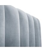 Lit Coffre en Velours avec Tête de Lit Gina bleu clair - 200x200 cm