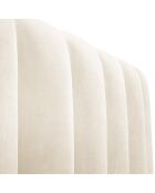 Lit Coffre en Velours avec Tête de Lit Gina beige clair - 180x200 cm