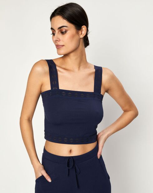 Crop top Jeanne bleu marine