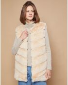 Gilet Polly en Fausse Fourrure beige
