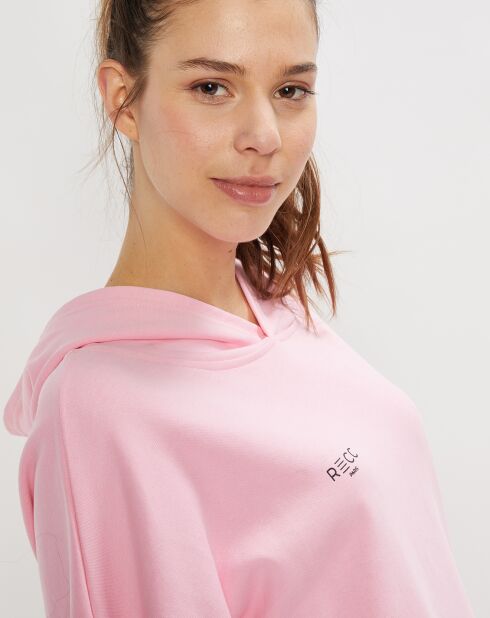 Felpa con cappuccio in cotone Pink Babe