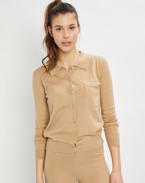 Cardigan en Maille mélangée Luana beige moyen