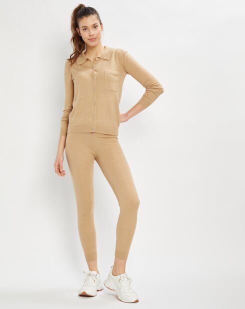 Minka halfbeige broek van gebreide mix