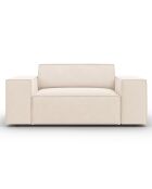 Fauteuil Velours Jodie beige clair - 124x102x70 cm