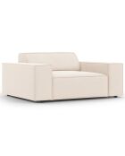Fauteuil Velours Jodie beige clair - 124x102x70 cm