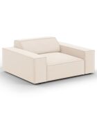Fauteuil Velours Jodie beige clair - 124x102x70 cm