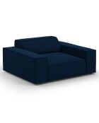 Fauteuil Velours Jodie bleu roi - 124x102x70 cm