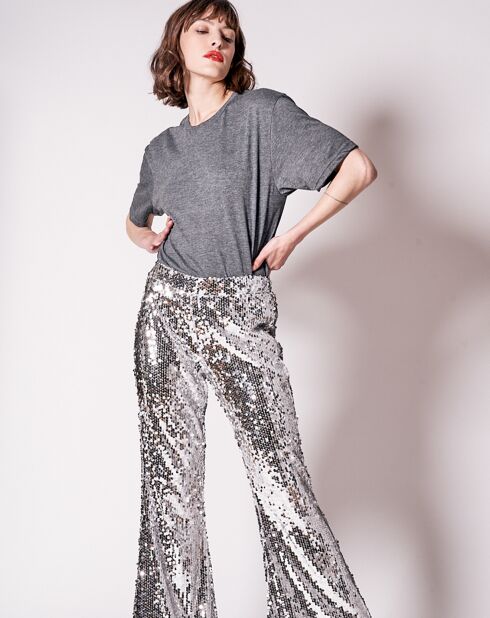 Pantalones Berryer de lentejuelas plateadas