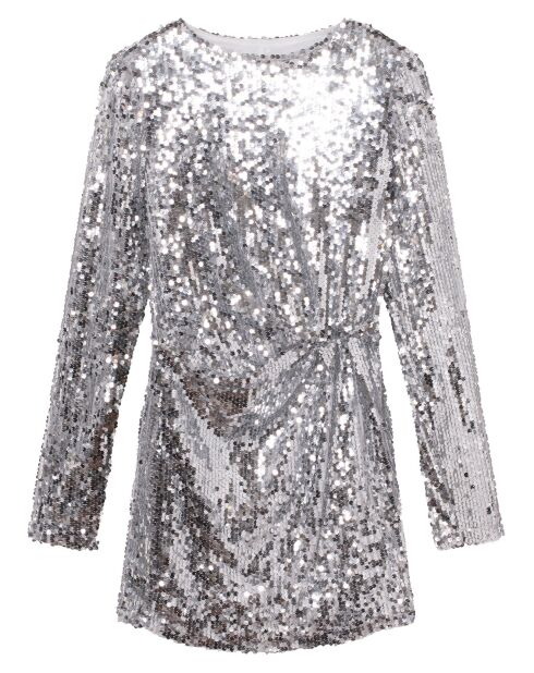 Robe Paillettes Honore argentée
