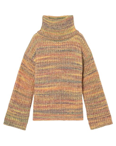 Mehrfarbiger Pullover aus Wollmischung mit Mäandermotiv