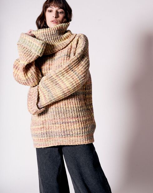Mehrfarbiger Pullover aus Wollmischung mit Mäandermotiv