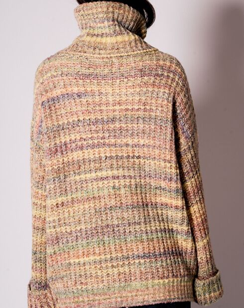 Mehrfarbiger Pullover aus Wollmischung mit Mäandermotiv