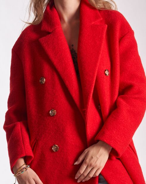 Cappotto Riverain in misto lana rosso
