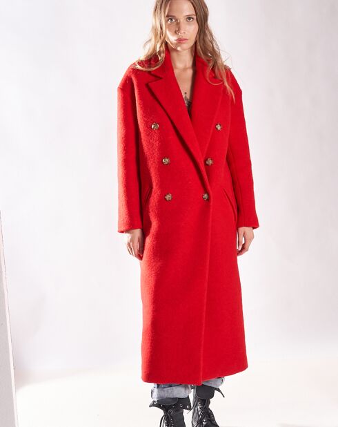 Cappotto Riverain in misto lana rosso