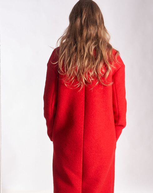 Cappotto Riverain in misto lana rosso