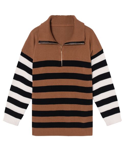 Camelfarbener Trucker-Pullover Surene