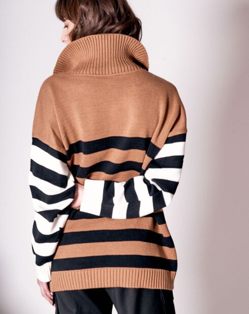 Camelfarbener Trucker-Pullover Surene