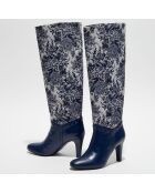 Bottes Santiags bleu nuit - Talon 8 cm