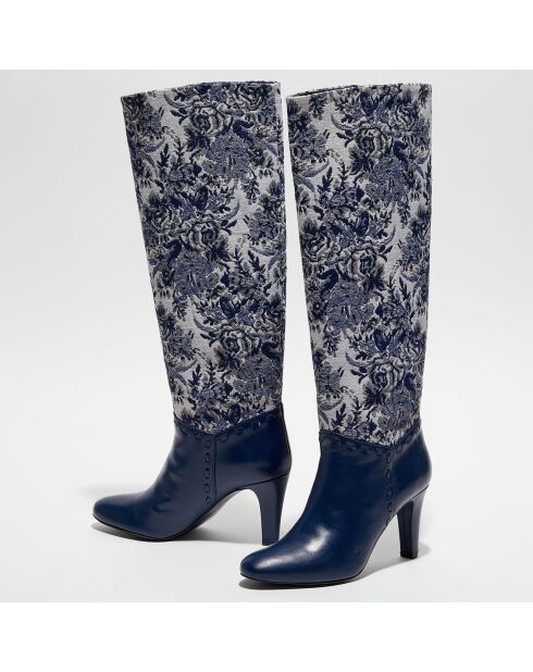 Bottes Santiags bleu nuit - Talon 8 cm