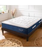 Ensemble Matelas Ressorts Dolce Vita  + Sommier Kit blanc/bleu/gris - 90x200 cm