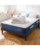 Ensemble Matelas Ressorts Dolce Vita  + Sommier Kit blanc/bleu/gris - 90x200 cm