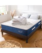 Ensemble Matelas Ressorts Dolce Vita  + Sommier Kit blanc/bleu/gris - 180x200 cm
