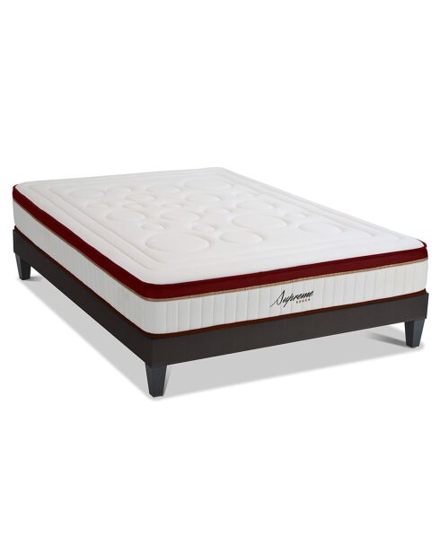 Ensembe Matelas + Sommier Supreme rouge/blanc - 140x190 cm