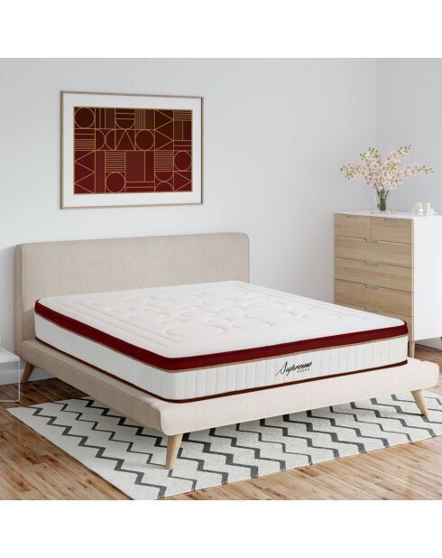 Ensembe Matelas + Sommier Supreme rouge/blanc - 140x200 cm