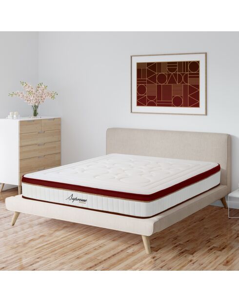 Ensembe Matelas + Sommier Supreme rouge/blanc - 140x200 cm