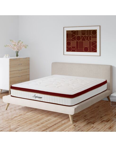Ensembe Matelas + Sommier Supreme rouge/blanc - 180x200 cm