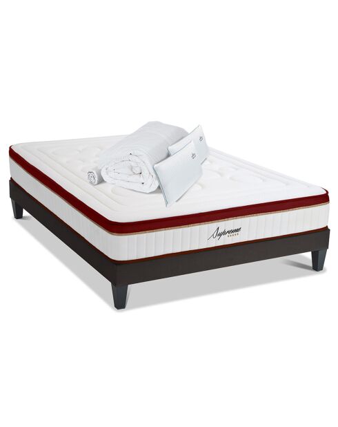 Pack Prêt à dormir Supreme rouge/blanc - 140x190 cm
