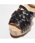 Sandales en Cuir Bengalis noires - Talon 8,5 cm