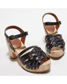 Sandales en Cuir Bengalis noires - Talon 8,5 cm