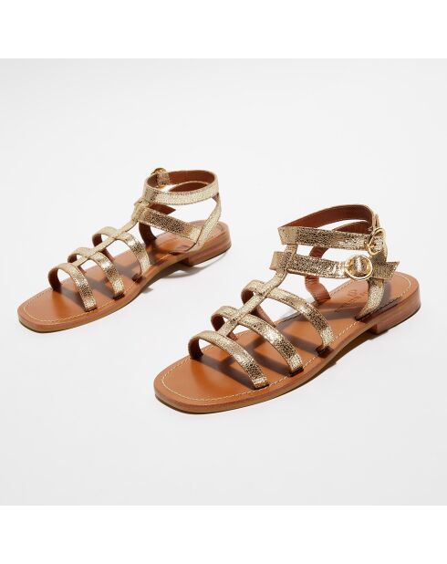 Sandales en Cuir Khasi dorées
