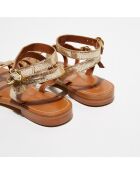 Sandales en Cuir Khasi dorées