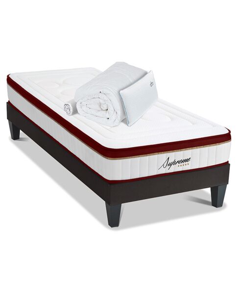 Pack Prêt à dormir Supreme rouge/blanc - 90x190 cm