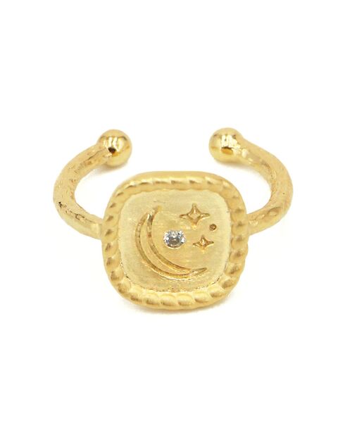 Bague Luna Star en Laiton doré