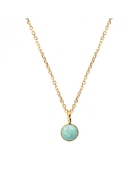 Collier Athena en Laiton doré & Amazonite