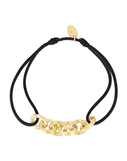 Bracelet Lien Sophie en Laiton doré noir