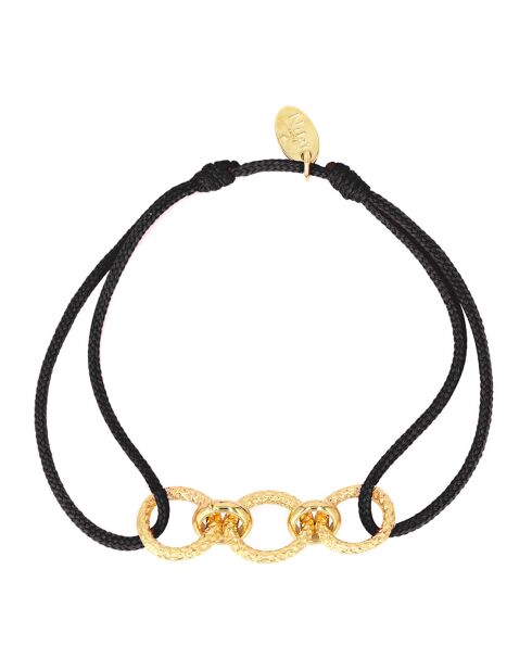 Bracelet Lien Erika en Laiton doré noir