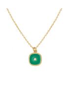 Collier Belize en Laiton doré, Zirconium & Email