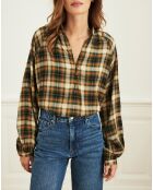 Blouse Buisson à carreaux marron